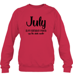July Birthday Month Unisex Fleece Pullover Sweatshirt