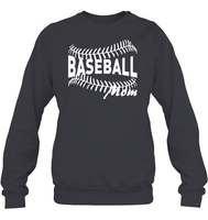 Baseball Mom Shirt Unisex Fleece Pullover Sweatshirt With Baseball Stripes