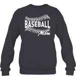 Baseball Mom Shirt Unisex Fleece Pullover Sweatshirt With Baseball Stripes