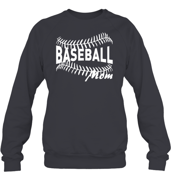 Baseball Mom Shirt Unisex Fleece Pullover Sweatshirt With Baseball Stripes