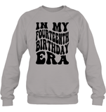 In My Fourteenth Birthday Era Birthday Shirt Unisex Fleece Pullover Sweatshirt