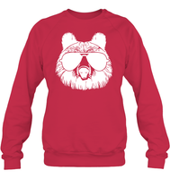 Cool Grizzly Bear Shirt Unisex Fleece Pullover Sweatshirt