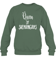 Queen of Shenanigans St Patrick's Day Shirt Unisex Fleece Pullover Sweatshirt