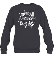 All American Boy 4th Of July Shirt Unisex Fleece Pullover Sweatshirt