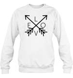 Love With Arrows Valentine's Day Unisex Fleece Pullover Sweatshirt