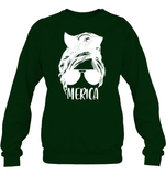 Merica Mom Bun 4th Of July Shirt Unisex Fleece Pullover Sweatshirt