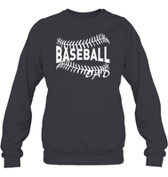 Baseball Dad Shirt Unisex Fleece Pullover Sweatshirt With Baseball Stripes