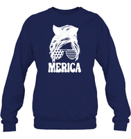 Merica Mom Bun 4th Of July Shirt Unisex Fleece Pullover Sweatshirt