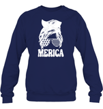 Merica Mom Bun 4th Of July Shirt Unisex Fleece Pullover Sweatshirt