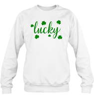 Lucky St Patrick's Day Shirt Unisex Fleece Pullover Sweatshirt