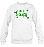 Lucky St Patrick's Day Shirt Unisex Fleece Pullover Sweatshirt