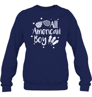 All American Boy 4th Of July Shirt Unisex Fleece Pullover Sweatshirt