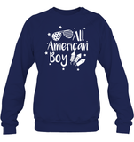 All American Boy 4th Of July Shirt Unisex Fleece Pullover Sweatshirt
