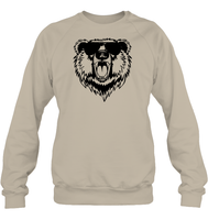 Cool Angry Grizzly Bear Shirt Unisex Fleece Pullover Sweatshirt