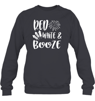 Red White And Booze 4th Of July Shirt Unisex Fleece Pullover Sweatshirt