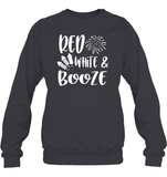 Red White And Booze 4th Of July Shirt Unisex Fleece Pullover Sweatshirt