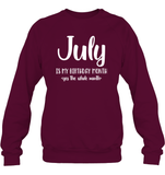July Birthday Month Unisex Fleece Pullover Sweatshirt