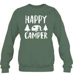 Happy Camper Unisex Fleece Pullover Sweatshirt
