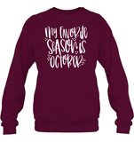 My Favorite Season Is October Shirt – Celebrate Spooky Season in Style Unisex Fleece Pullover Sweatshirt