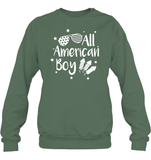 All American Boy 4th Of July Shirt Unisex Fleece Pullover Sweatshirt