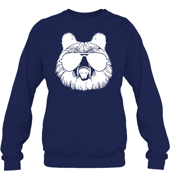 Cool Grizzly Bear Shirt Unisex Fleece Pullover Sweatshirt