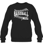 Baseball Mom Shirt Unisex Fleece Pullover Sweatshirt With Baseball Stripes