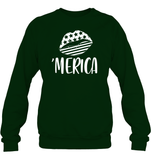 Merica Lips 4th Of July Shirt Unisex Fleece Pullover Sweatshirt