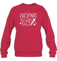Let's Get Lit 4th Of July Shirt Unisex Fleece Pullover Sweatshirt