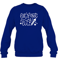 Let's Get Lit 4th Of July Shirt Unisex Fleece Pullover Sweatshirt