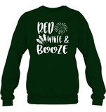 Red White And Booze 4th Of July Shirt Unisex Fleece Pullover Sweatshirt