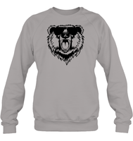 Cool Angry Grizzly Bear Shirt Unisex Fleece Pullover Sweatshirt