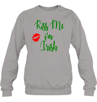 Kiss Me, I'm Irish St Patrick's Day Shirt Unisex Fleece Pullover Sweatshirt