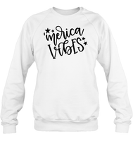 Merica Vibes 4th Of July Shirt Unisex Fleece Pullover Sweatshirt