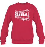 Baseball Dad Shirt Unisex Fleece Pullover Sweatshirt With Baseball Stripes