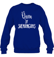 Queen of Shenanigans St Patrick's Day Shirt Unisex Fleece Pullover Sweatshirt