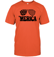 Retro Merica Sunglasses 4th Of July Shirt Unisex Short Sleeve Classic Tee