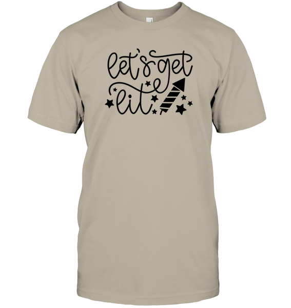 Let's Get Lit 4th Of July Shirt Unisex Short Sleeve Classic Tee