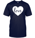 Love With Heart Valentine's Day Shirt Unisex Short Sleeve Classic Tee