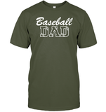 Baseball Dad Shirt Unisex Short Sleeve Classic Tee With Baseball Stripes