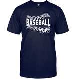 Baseball Dad Shirt Unisex Short Sleeve Classic Tee With Baseball Stripes