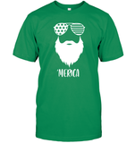 Merica Beard 4th Of July Shirt Unisex Short Sleeve Classic Tee