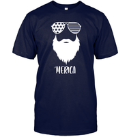 Merica Beard 4th Of July Shirt Unisex Short Sleeve Classic Tee
