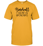 Baseball Mom Shirt Unisex Short Sleeve Classic Tee With Baseball Stripes