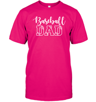 Baseball Dad Shirt Unisex Short Sleeve Classic Tee With Baseball Stripes