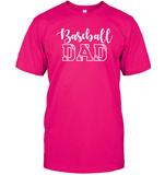 Baseball Dad Shirt Unisex Short Sleeve Classic Tee With Baseball Stripes