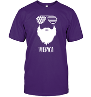 Merica Beard 4th Of July Shirt Unisex Short Sleeve Classic Tee