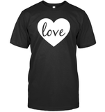 Love With Heart Valentine's Day Shirt Unisex Short Sleeve Classic Tee