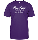 Baseball Mom Shirt Unisex Short Sleeve Classic Tee With Baseball Stripes