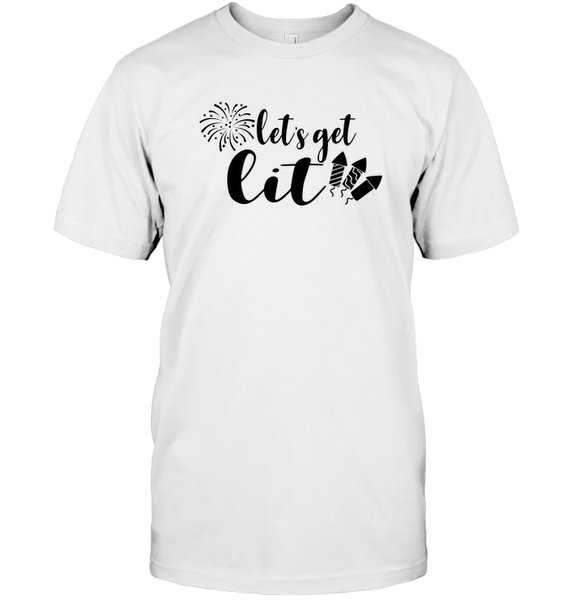 Let's Get Lit 4th Of July Shirt Unisex Short Sleeve Classic Tee