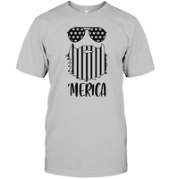 Merica Flag Beard 4th Of July Shirt Unisex Short Sleeve Classic Tee